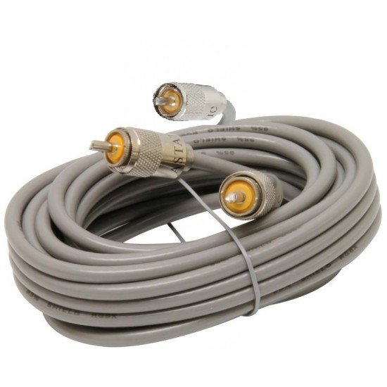 18' double RG59 Coaxial Cable - For PL-259 to PL-259 UHF male Connection